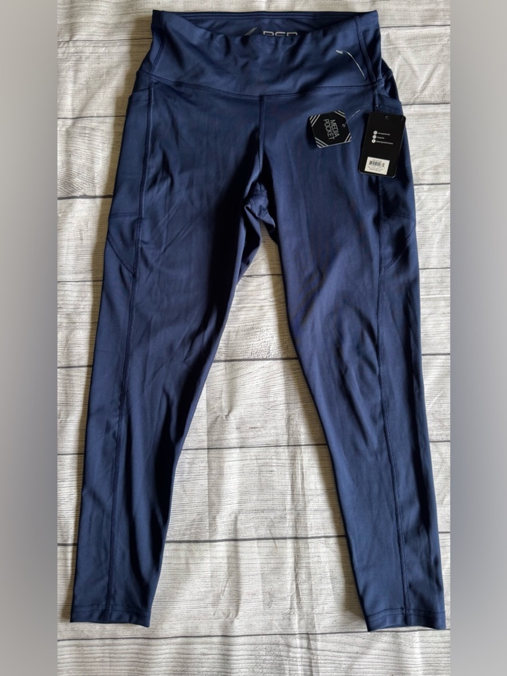 BSP Navy Leggings Medium High Waist Pocket Athletic Yoga Pants